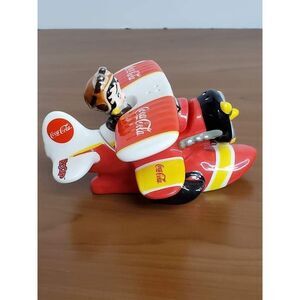 2001 COCA COLA BETTY BOOP BIPLANE SALT AND PEPPER SHAKER